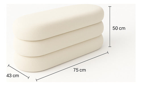 Banco Recamier Puff Cookie Baú 75 Cm -zahav Estofados
