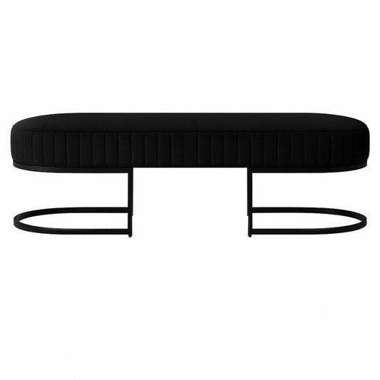 Banco Recamier Glow 138cm Cama Box Casal Queen Base Preto