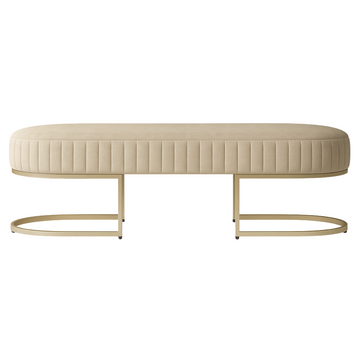 Recamier Glow 110cm Puff Premium Sala Quarto Base Champanhe