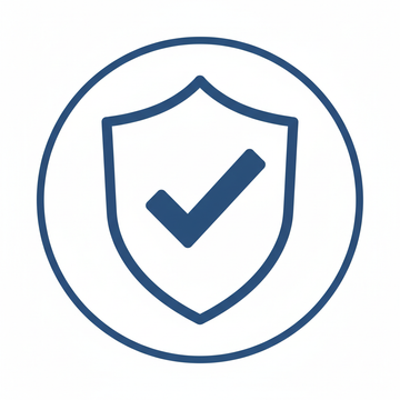 Ícone de escudo com check para garantia de qualidade