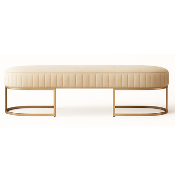 Banco Recamier Glow 158cm Cama Box Casal Base Aço Dourado